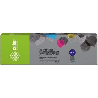 Струйный картридж CACTUS CS-EPT01C200 T01C для Epson WorkForce Pro WF-C529RDTW, WF-C579RD2TWF, WF-C579RDTWF Pro. голубой, 68 мл Струйный картридж CACTUS CS-EPT01C200 T01C для Epson WorkForce Pro WF-C529RDTW, WF-C579RD2TWF, WF-C579RDTWF Pro. голубой, 68 мл