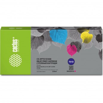 Струйный картридж CACTUS CS-EPT01D300 (T01D3) для Epson WF Pro WF-C529R, C529RDTW, C529RDTW EPP, пурпурный, 220 мл Струйный картридж CACTUS CS-EPT01D300 (T01D3) для Epson WF Pro WF-C529R, C529RDTW, C529RDTW EPP, пурпурный, 220 мл