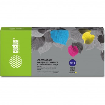 Струйный картридж CACTUS CS-EPT01D400 (T01D4) для Epson WF-C529R, C529RDTW, C529RDTW EPP, желтый, 220 мл Струйный картридж CACTUS CS-EPT01D400 (T01D4) для Epson WF-C529R, C529RDTW, C529RDTW EPP, желтый, 220 мл