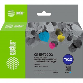 Струйный картридж CACTUS CS-EPT02Q2 (T02Q) для Epson WorkForce Enterprise WF-C20600D4TW, голубой, 660 мл Струйный картридж CACTUS CS-EPT02Q2 (T02Q) для Epson WorkForce Enterprise WF-C20600D4TW, голубой, 660 мл