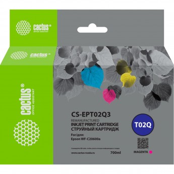 Струйный картридж CACTUS CS-EPT02Q3 (T02Q) для Epson WorkForce Enterprise WF-C20600D4TW, пурпурный, 660 мл Струйный картридж CACTUS CS-EPT02Q3 (T02Q) для Epson WorkForce Enterprise WF-C20600D4TW, пурпурный, 660 мл