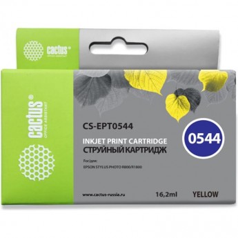 Струйный картридж CACTUS CS-EPT0544 (T0544) для принтеров Epson Stylus Photo R800, R1800, желтый, 16,2 мл Струйный картридж CACTUS CS-EPT0544 (T0544) для принтеров Epson Stylus Photo R800, R1800, желтый, 16,2 мл