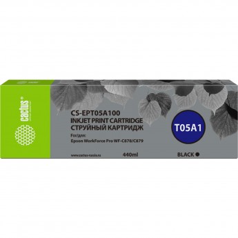 Струйный картридж CACTUS CS-EPT05A100 (T05A1) для Epson WorkForce Pro WF-C878, C879, черный, 440 мл Струйный картридж CACTUS CS-EPT05A100 (T05A1) для Epson WorkForce Pro WF-C878, C879, черный, 440 мл