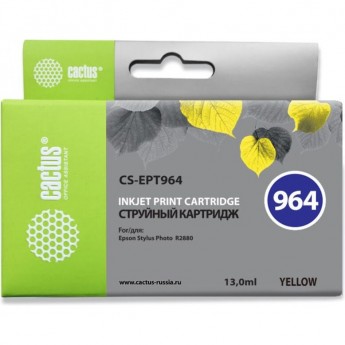 Струйный картридж CACTUS CS-EPT964 (T0964) для принтеров Epson Stylus Photo R2880, желтый, 13 мл Струйный картридж CACTUS CS-EPT964 (T0964) для принтеров Epson Stylus Photo R2880, желтый, 13 мл
