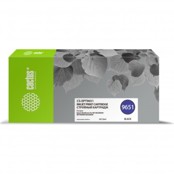 Струйный картридж CACTUS CS-EPT9651 (T9651) для Epson WorkForce Pro WF-M5299dw, M5799dwf, черный, 187 мл Струйный картридж CACTUS CS-EPT9651 (T9651) для Epson WorkForce Pro WF-M5299dw, M5799dwf, черный, 187 мл
