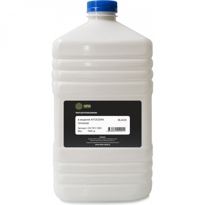 Тонер для копира CACTUS для принтера Universal toner Kyocera, черный, флакон 1'000 гр. CS-TKY-1000 Тонер для копира CACTUS для принтера Universal toner Kyocera, черный, флакон 1'000 гр. CS-TKY-1000