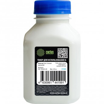 Тонер для принтера CACTUS CS-TSG3C-45 для картриджа Samsung CLP-C300A и его аналога Cactus CS-CLP-C300A, голубой, флакон 45 гр. Тонер для принтера CACTUS CS-TSG3C-45 для картриджа Samsung CLP-C300A и его аналога Cactus CS-CLP-C300A, голубой, флакон 45 гр.