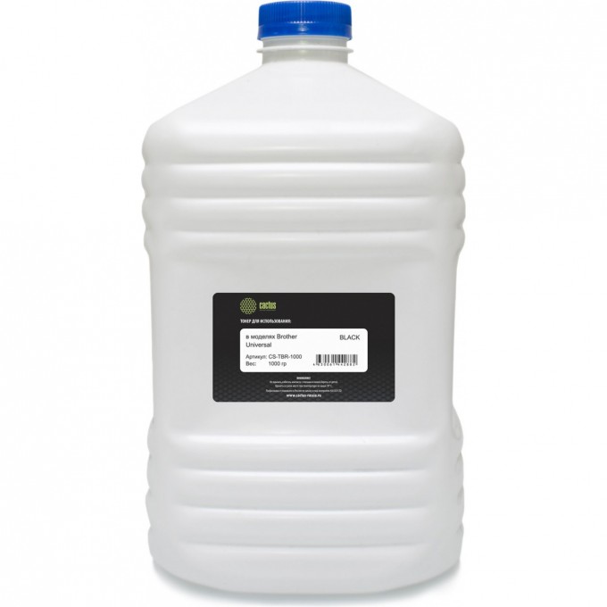 Тонер для принтера CACTUS для принтера Universal toner Brother, черный, флакон 1'000 гр. CS-TBR-1000 Тонер для принтера CACTUS для принтера Universal toner Brother, черный, флакон 1'000 гр. CS-TBR-1000